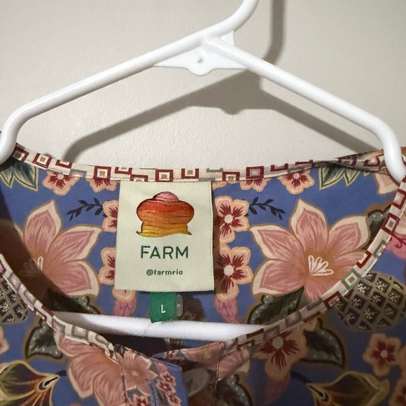 FARM Rio Blue Superbloom Tapestry Organic Cotton Mini Dress - Picture 3 of 6